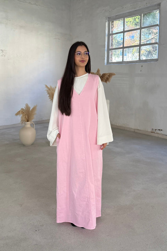 Lina Kurzarm Denimkleid