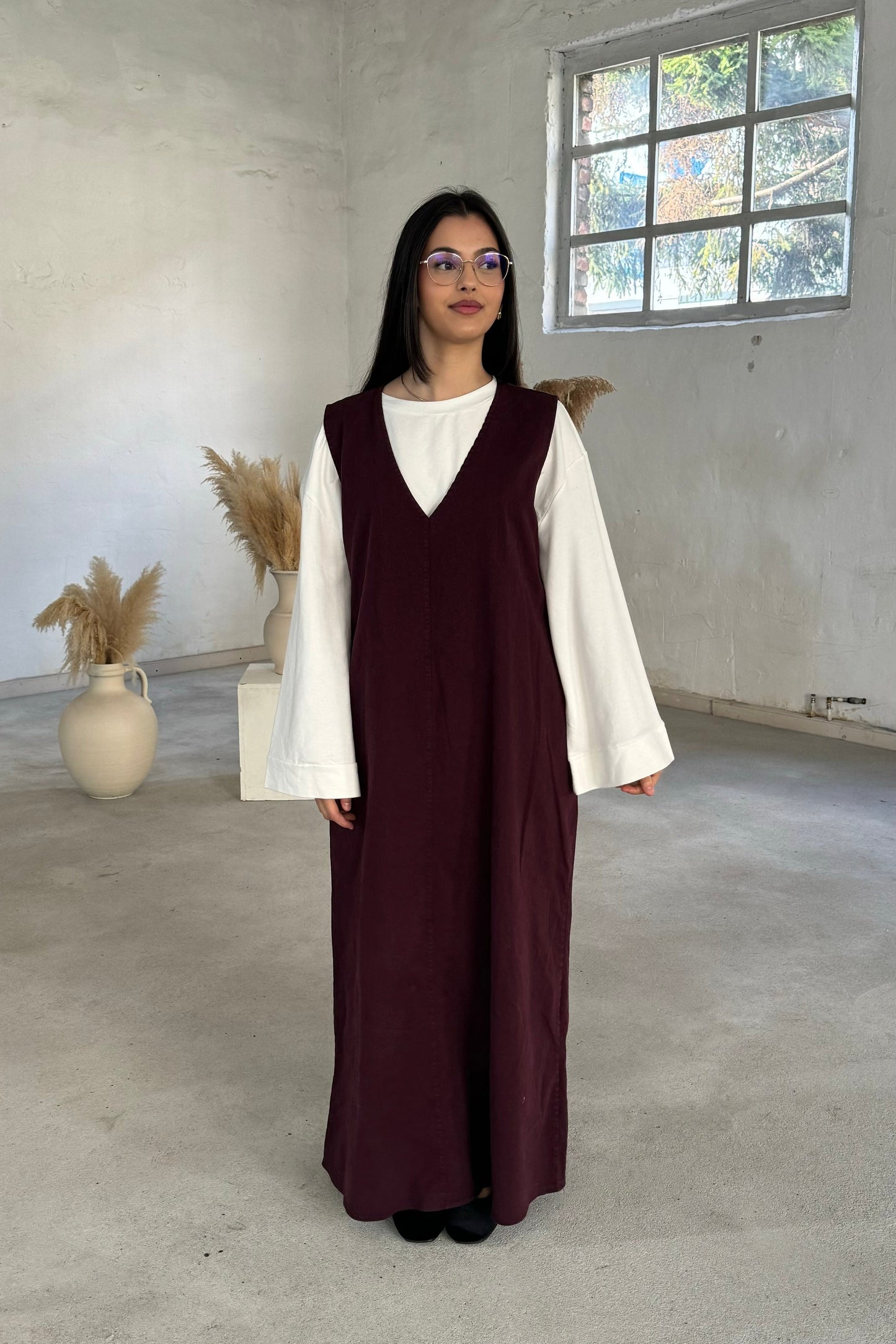 Lina Kurzarm Denimkleid