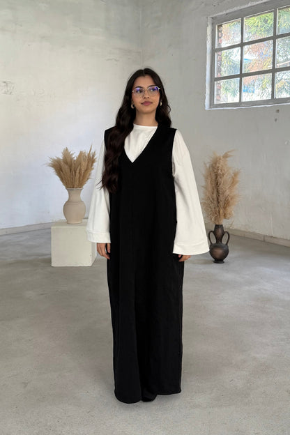 Lina Kurzarm Denimkleid